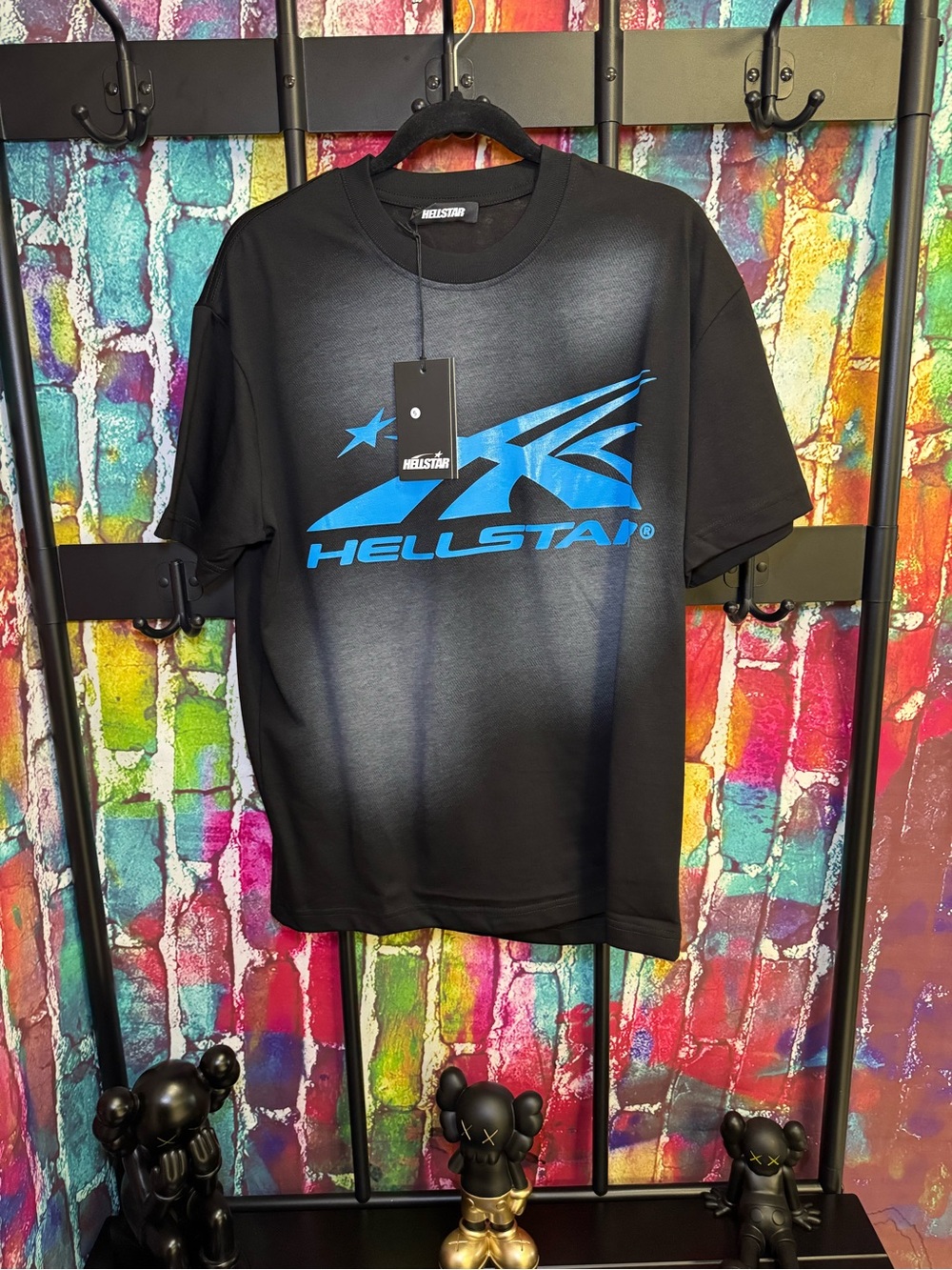 Helstar Men's Black Short-Sleeve Tee with Pink Logo